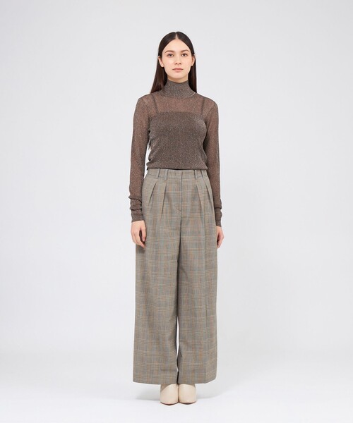 EPOCA(エポカ)の「グレンチェックストレッチ ワイドストレートパンツ(その他パンツ・レディース・ベージュ・38/40)」の4枚目の写真