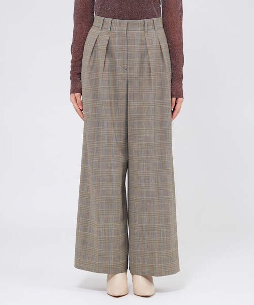 EPOCA(エポカ)の「グレンチェックストレッチ ワイドストレートパンツ(その他パンツ・レディース・ベージュ・38/40)」の5枚目の写真