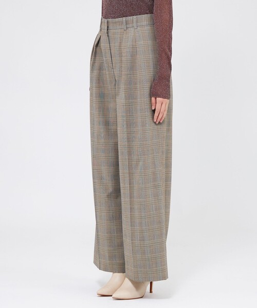 EPOCA(エポカ)の「グレンチェックストレッチ ワイドストレートパンツ(その他パンツ・レディース・ベージュ・38/40)」の6枚目の写真
