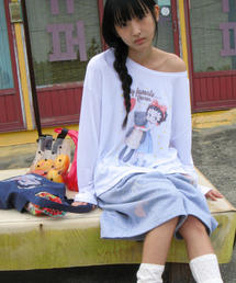 BETTY BOOP CAT PLUSH LONG SLEEVE WHITE