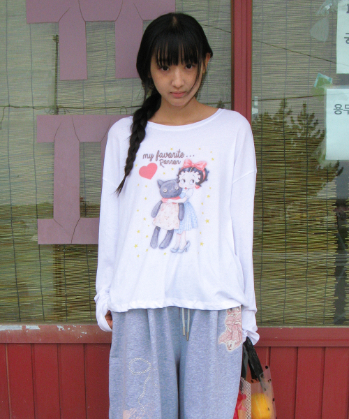 RONRON（ロンロン）の「BETTY BOOP CAT PLUSH LONG SLEEVE WHITE（Tシャツ/カットソー・レディース・その他・FREE）」の5枚目の写真
