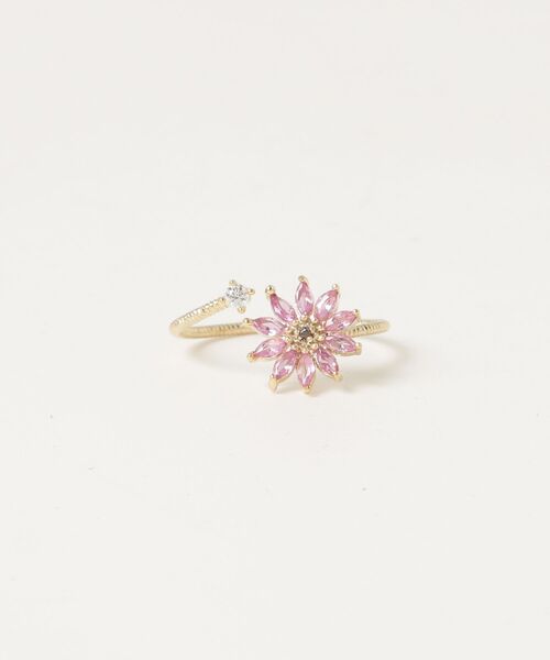 Zoule(ゾーラ)の「Zoule ゾーラ:FLOWER LETTER SERIES jewel flower letterR-5 花言葉 ガーベラ リング(リング・レディース・ピンク・FREE)」の5枚目の写真