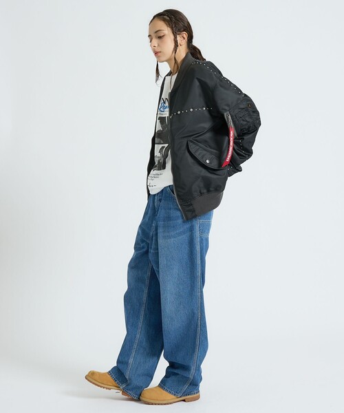 Alpha Industries(アルファインダストリーズ)の「【Alpha Industries(アルファ インダストリーズ)】L-2B HG FIT (EMBELLISHED) / スタッズ / フライトジャケット / ユニセックス(ブルゾン・メンズ・ブラック/グレー系その他・M/XL/L)」の11枚目の写真
