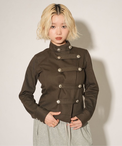 sedacle girl(セダクルガール)の「ナポレオンジャケット(その他アウター・レディース・ライトベージュ/チャコールグレー・MEDIUM/SMALL)」の7枚目の写真