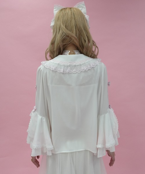 axes femme(アクシーズファム)の「丸襟姫袖ブラウス(シャツ/ブラウス・レディース・ホワイト/ピンク/その他1・MEDIUM)」の6枚目の写真