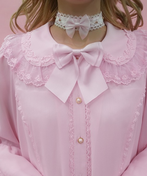 axes femme(アクシーズファム)の「丸襟姫袖ブラウス(シャツ/ブラウス・レディース・ホワイト/ピンク/その他1・MEDIUM)」の8枚目の写真