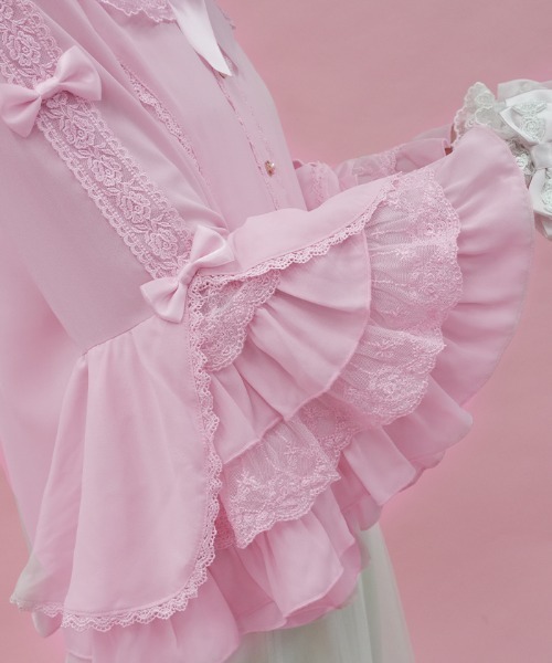 axes femme(アクシーズファム)の「丸襟姫袖ブラウス(シャツ/ブラウス・レディース・ホワイト/ピンク/その他1・MEDIUM)」の10枚目の写真