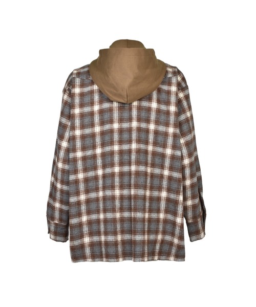 JUN/NAKAYAMA(ジュンナカヤマ)の「HOODED FLANNEL SHIRTS(シャツ/ブラウス・メンズ・ブラウン/アッシュ/オレンジ・OS)」の9枚目の写真