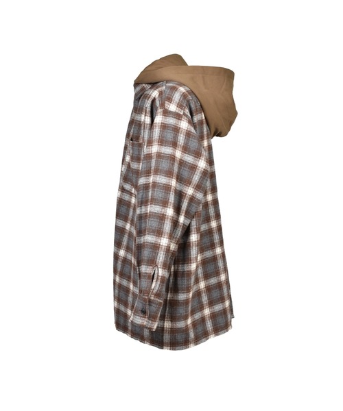 JUN/NAKAYAMA(ジュンナカヤマ)の「HOODED FLANNEL SHIRTS(シャツ/ブラウス・メンズ・ブラウン/アッシュ/オレンジ・OS)」の10枚目の写真