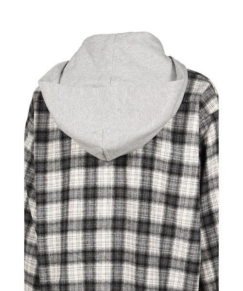 JUN/NAKAYAMA(ジュンナカヤマ)の「HOODED FLANNEL SHIRTS(シャツ/ブラウス・メンズ・ブラウン/アッシュ/オレンジ・OS)」の4枚目の写真