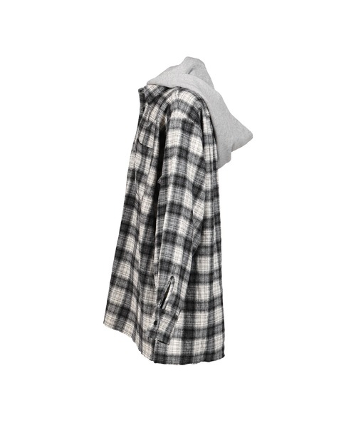 JUN/NAKAYAMA(ジュンナカヤマ)の「HOODED FLANNEL SHIRTS(シャツ/ブラウス・メンズ・ブラウン/アッシュ/オレンジ・OS)」の6枚目の写真