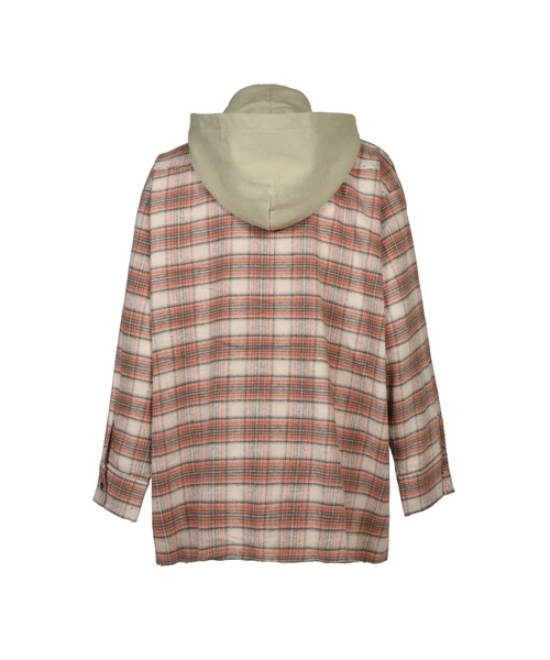 JUN/NAKAYAMA(ジュンナカヤマ)の「HOODED FLANNEL SHIRTS(シャツ/ブラウス・メンズ・ブラウン/アッシュ/オレンジ・OS)」の12枚目の写真