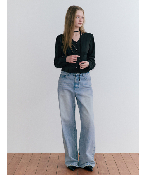 ETMON(エトモン)の「レースピンタックストラップブラウス ブラック(シャツ/ブラウス・レディース・その他・SMALL/MEDIUM)」の3枚目の写真