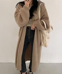 ロングリラックスニットカーディガン