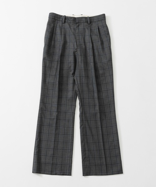 URBAN RESEARCH(アーバンリサーチ)の「TW CHECK SEMI FLARE PANTS(スラックス・メンズ・チャコールグレー/ブラック・LARGE/MEDIUM)」の1枚目の写真
