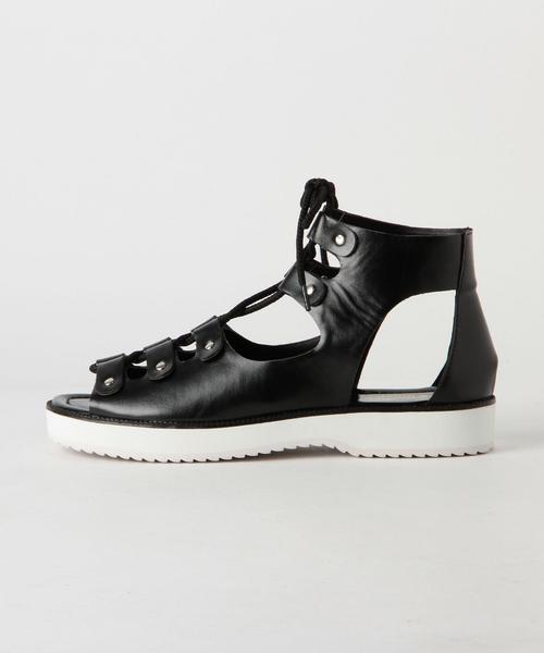 Another Edition（アナザーエディション）の「レースアップサンダル/AE LaceUP SNDL20◆（サンダル・レディース・ブラック/オリーブ・SMALL/LARGE/MEDIUM）」の4枚目の写真