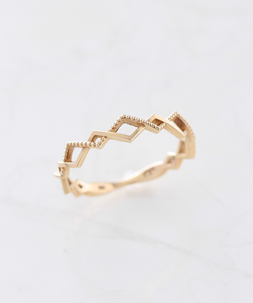 K10 リング レイヤード Poupee ノワールドプーペ のリング K10 ゴールドリング