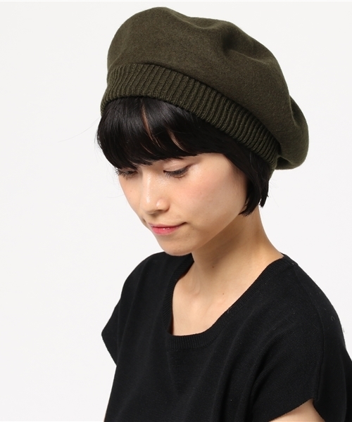 VIS（ビス）の「★ヒルナンデス!放映★【non-no1月号掲載】フェルトベレー帽（ハンチング/ベレー帽・レディース・ライトグレー/キャメル/ボルドー/グリーン系その他/ネイビー/ブラック/チャコールグレー・F）」の4枚目の写真