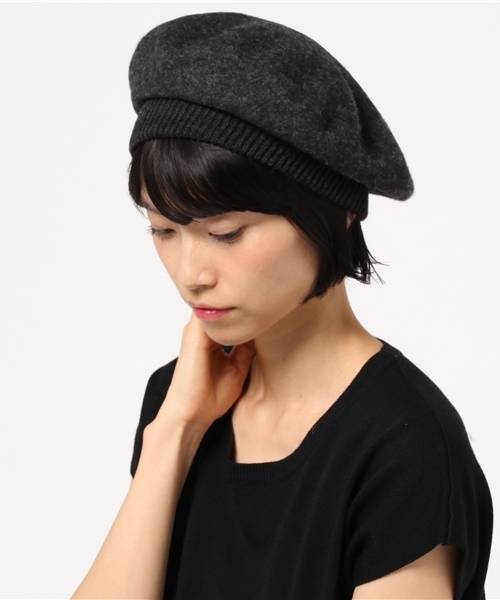 VIS（ビス）の「★ヒルナンデス!放映★【non-no1月号掲載】フェルトベレー帽（ハンチング/ベレー帽・レディース・ライトグレー/キャメル/ボルドー/グリーン系その他/ネイビー/ブラック/チャコールグレー・F）」の3枚目の写真
