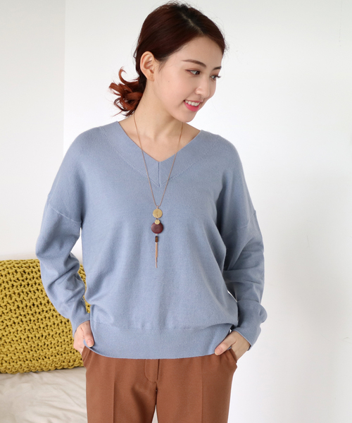 N.(N. Natural Beauty Basic)(エヌエヌナチュラルビューティーベーシック)の「レーヨンナイロンニット(ニット/セーター・レディース・ブラック/グレー/ブルー/ブラウン・MEDIUM)」の4枚目の写真