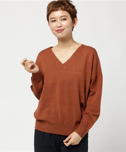 N.(N. Natural Beauty Basic)(エヌエヌナチュラルビューティーベーシック)の「レーヨンナイロンニット(ニット/セーター・レディース・ブラック/グレー/ブルー/ブラウン・MEDIUM)」の16枚目の写真