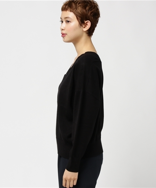 N.(N. Natural Beauty Basic)(エヌエヌナチュラルビューティーベーシック)の「レーヨンナイロンニット(ニット/セーター・レディース・ブラック/グレー/ブルー/ブラウン・MEDIUM)」の6枚目の写真