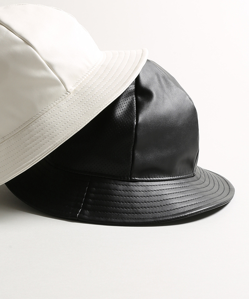 WEGO(ウィゴー)の「WEGO/パンチングフェイクレザーメトロハット(ハット・メンズ・ホワイト/ブラック・FREE)」の2枚目の写真