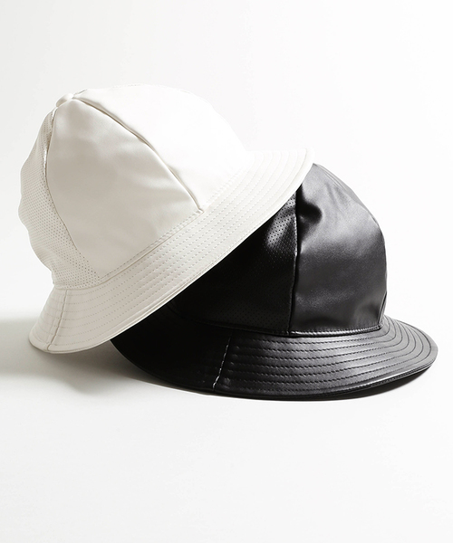 WEGO(ウィゴー)の「WEGO/パンチングフェイクレザーメトロハット(ハット・メンズ・ホワイト/ブラック・FREE)」の7枚目の写真