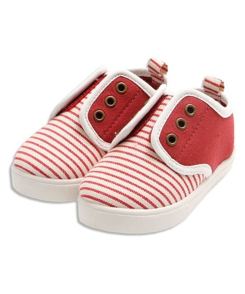 apres les cours（アプレレクール）の「ボーダー＆プレーンスニーカー（ベビー）（スニーカー・キッズ・ブルー/オフホワイト/ブラック/レッド・15 /13/14）」の4枚目の写真