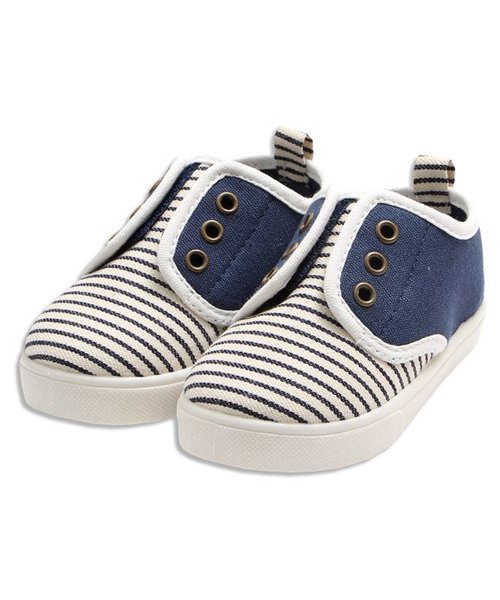 apres les cours（アプレレクール）の「ボーダー＆プレーンスニーカー（ベビー）（スニーカー・キッズ・ブルー/オフホワイト/ブラック/レッド・15 /13/14）」の3枚目の写真