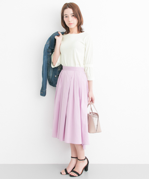 URBAN RESEARCH（アーバンリサーチ）の「 UR 袖タックフレアカットソー（Tシャツ/カットソー・レディース・グレー/ラベンダー/イエロー/オフホワイト・FREE）」の8枚目の写真