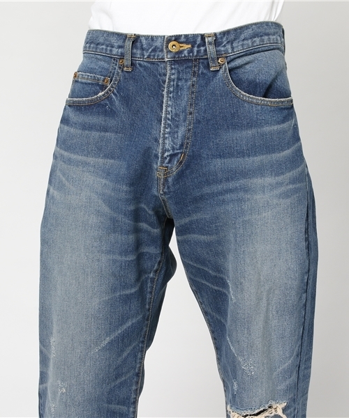 BUCCA 44(ブッカフォーティーフォー)の「【BUCCA 44】Damage Denim Pants/ダメージデニムパンツ(デニムパンツ・メンズ・インディゴブルー・LARGE/XXX-LARGE/X-LARGE/4XL/5XL/XX-LARGE)」の5枚目の写真