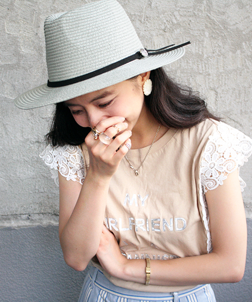 salle de bal（サルデバル）の「レース袖シャイニープリントTシャツ（Tシャツ/カットソー・レディース・ベージュ/ホワイト・FREE）」の18枚目の写真