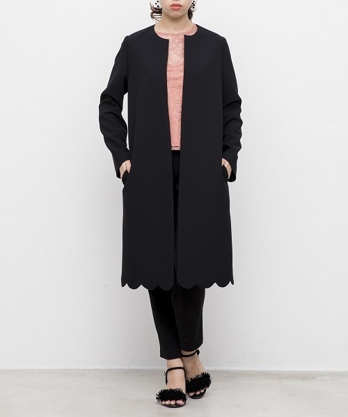 kaene（カエン）の「スカラップコート（その他アウター・レディース・ブラック/ピンクベージュ・36/38）」の20枚目の写真