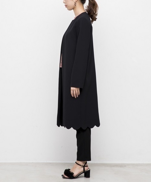 kaene（カエン）の「スカラップコート（その他アウター・レディース・ブラック/ピンクベージュ・36/38）」の4枚目の写真