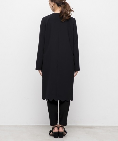 kaene（カエン）の「スカラップコート（その他アウター・レディース・ブラック/ピンクベージュ・36/38）」の6枚目の写真