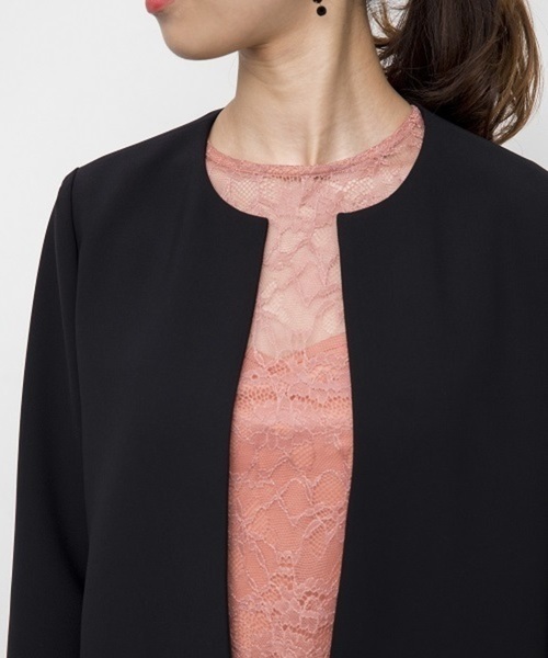 kaene（カエン）の「スカラップコート（その他アウター・レディース・ブラック/ピンクベージュ・36/38）」の7枚目の写真