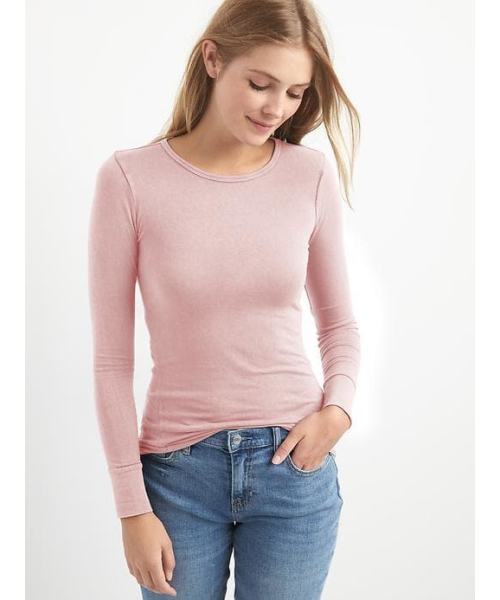 GAP(ギャップ)の「Gap フェザーウェイト クルーネックTシャツ(Tシャツ/カットソー・レディース・ホワイト/ブラック/ダークブルー/ベビーピンク/ヘザーグレー/ダークグレー・XXS/S/XS/L/M)」の6枚目の写真