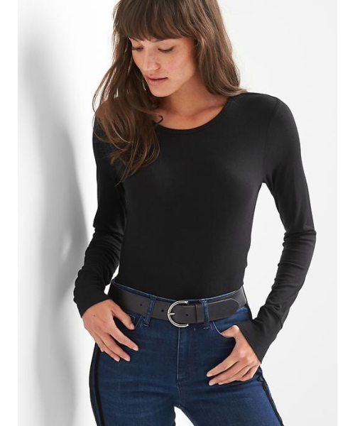 GAP(ギャップ)の「Gap フェザーウェイト クルーネックTシャツ(Tシャツ/カットソー・レディース・ホワイト/ブラック/ダークブルー/ベビーピンク/ヘザーグレー/ダークグレー・XXS/S/XS/L/M)」の2枚目の写真