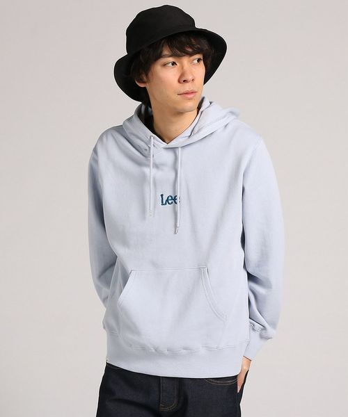 Lee（リー）の「【Lee】ロゴ刺繍スウェットパーカー（パーカー・メンズ・ネイビー/ホワイト/サックスブルー・SMALL/MEDIUM/LARGE/X-LARGE）」の3枚目の写真