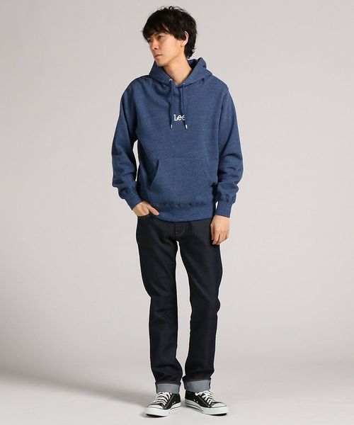 Lee（リー）の「【Lee】ロゴ刺繍スウェットパーカー（パーカー・メンズ・ネイビー/ホワイト/サックスブルー・SMALL/MEDIUM/LARGE/X-LARGE）」の6枚目の写真