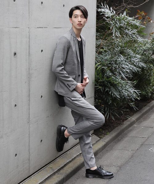 TopIsm（トップイズム）の「ストレッチ TRテーラードジャケット テーパード イージーパンツ セットアップ スーツ（セットアップ・メンズ・ネイビー/チャコール/グレー/ストライプ/ブラック/チェック・L/M）」の6枚目の写真