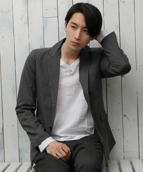 TopIsm（トップイズム）の「ストレッチ TRテーラードジャケット テーパード イージーパンツ セットアップ スーツ（セットアップ・メンズ・ネイビー/チャコール/グレー/ストライプ/ブラック/チェック・L/M）」の9枚目の写真