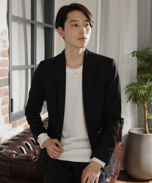 TopIsm（トップイズム）の「ストレッチ TRテーラードジャケット テーパード イージーパンツ セットアップ スーツ（セットアップ・メンズ・ネイビー/チャコール/グレー/ストライプ/ブラック/チェック・L/M）」の11枚目の写真