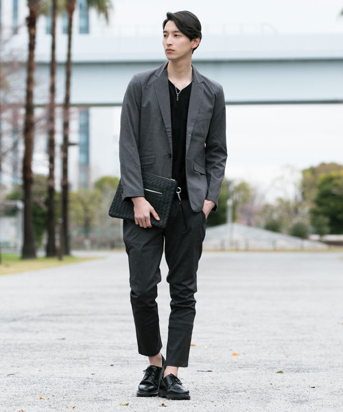 TopIsm（トップイズム）の「ストレッチ TRテーラードジャケット テーパード イージーパンツ セットアップ スーツ（セットアップ・メンズ・ネイビー/チャコール/グレー/ストライプ/ブラック/チェック・L/M）」の19枚目の写真