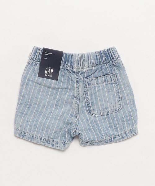 GAP（ギャップ）の「Pull-On Denim Shorts in Stripes（デニムパンツ・キッズ・ライトインディゴブルー・50cm/60cm/70cm/80ｃｍ/90cm）」の2枚目の写真