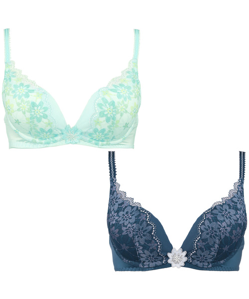 AMOSTYLE BY Triumph（アモスタイルバイトリンプ）の「夢みるブラ ブラ＆ショーツセット2【Eカップ】 AMST1165 WHU2 + Hikini（ブラ&ショーツ・レディース・ライトブルー/ブルー・E65/E70/E75）」の10枚目の写真