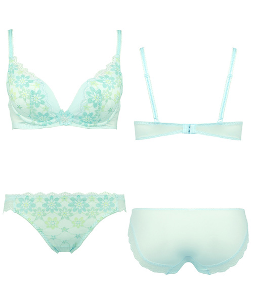 AMOSTYLE BY Triumph（アモスタイルバイトリンプ）の「夢みるブラ ブラ＆ショーツセット2【Eカップ】 AMST1165 WHU2 + Hikini（ブラ&ショーツ・レディース・ライトブルー/ブルー・E65/E70/E75）」の9枚目の写真