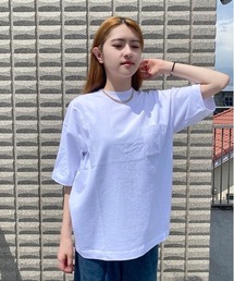肉厚コットン 半袖 ポケット Tシャツ ヘビーウェイト  無地 レディース