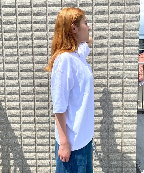 BEATJIVE（ビートジャイブ）の「肉厚コットン 半袖 ポケット Tシャツ ヘビーウェイト  無地 レディース（Tシャツ/カットソー・レディース・ホワイト/ブラック・MEDIUM/LARGE/X-LARGE）」の3枚目の写真